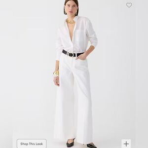 J. Crew White Wide Leg Jeans